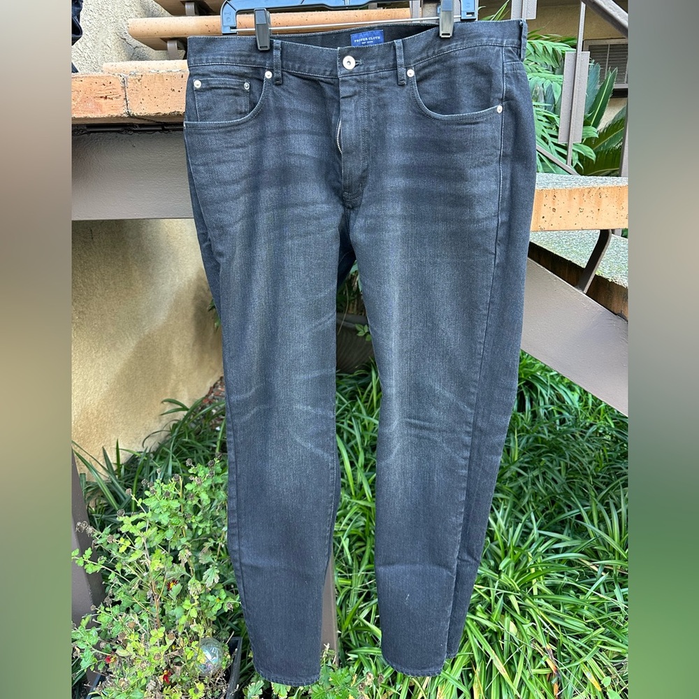 Proper Cloth Washed Black Japanese Denim 11oz Jeans 36 x 32.5 slim straight fit